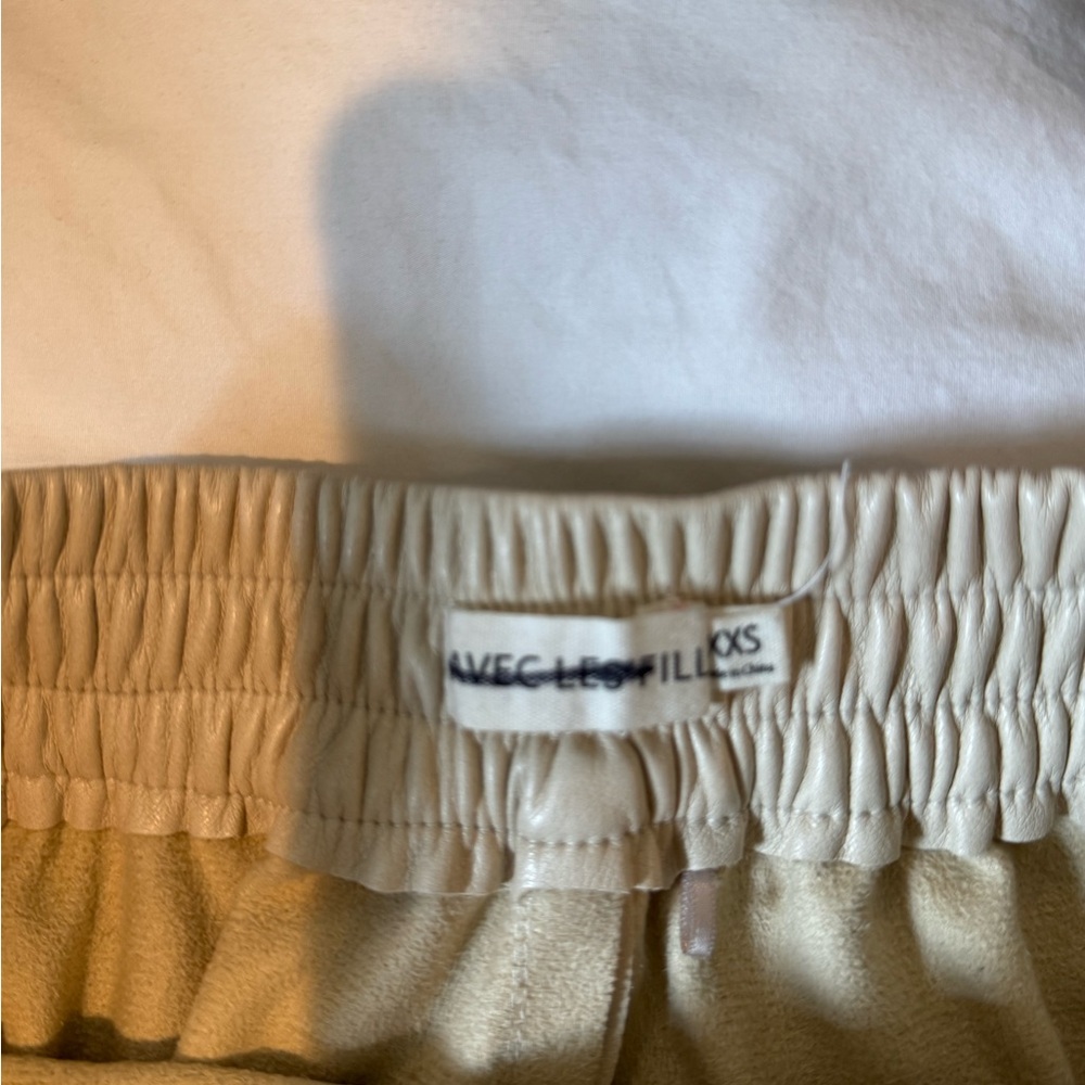 Avec Les Filles Faux Leather Cargo Pants